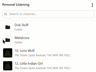 Inline channel search