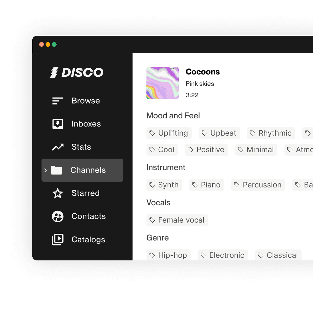DISCO platform interface
