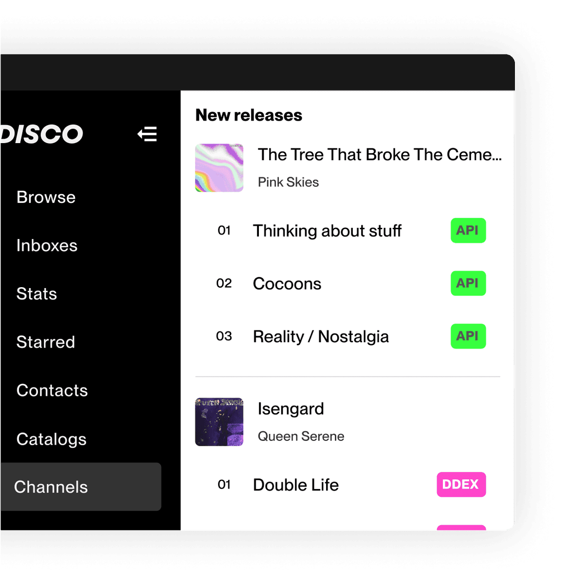 DISCO platform interface