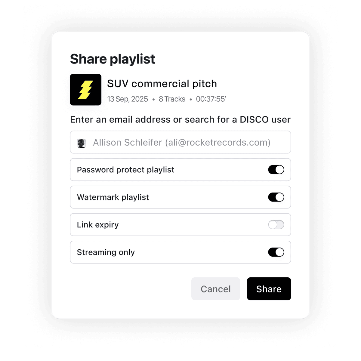 DISCO platform interface